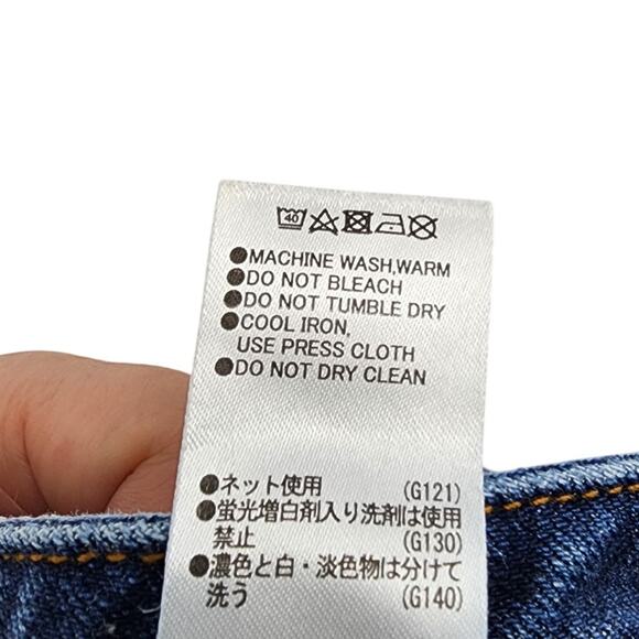 Azul by Moussy Women's Distressed Raw Hem Skinny Stretch Blue Jeans Size 25 - Picture 4 of 6